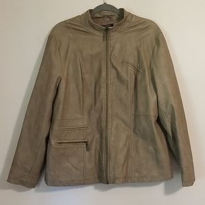 Faux Leather Taupe Jacket
